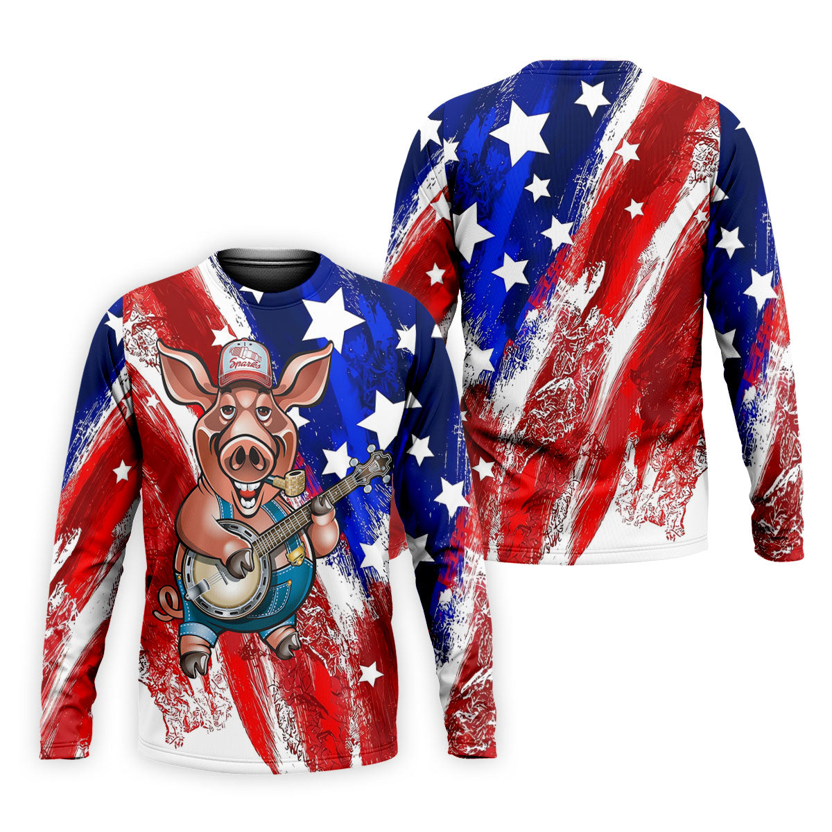 Patriotic American Flag Brush Strokes Funny BBQ 250th Anniversary Polo Shirt Men, Golf Shirts For Men