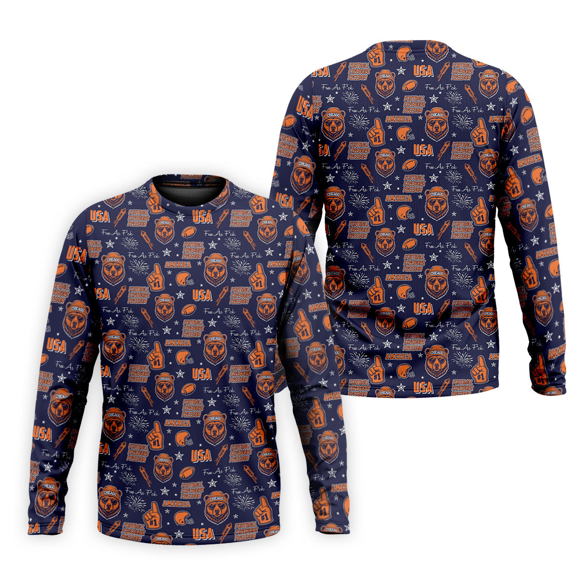 Cool Bear Beanie And Glasses Orange And Navy Blue Sport Polo, American Football League Gift Ideas For Football Fans