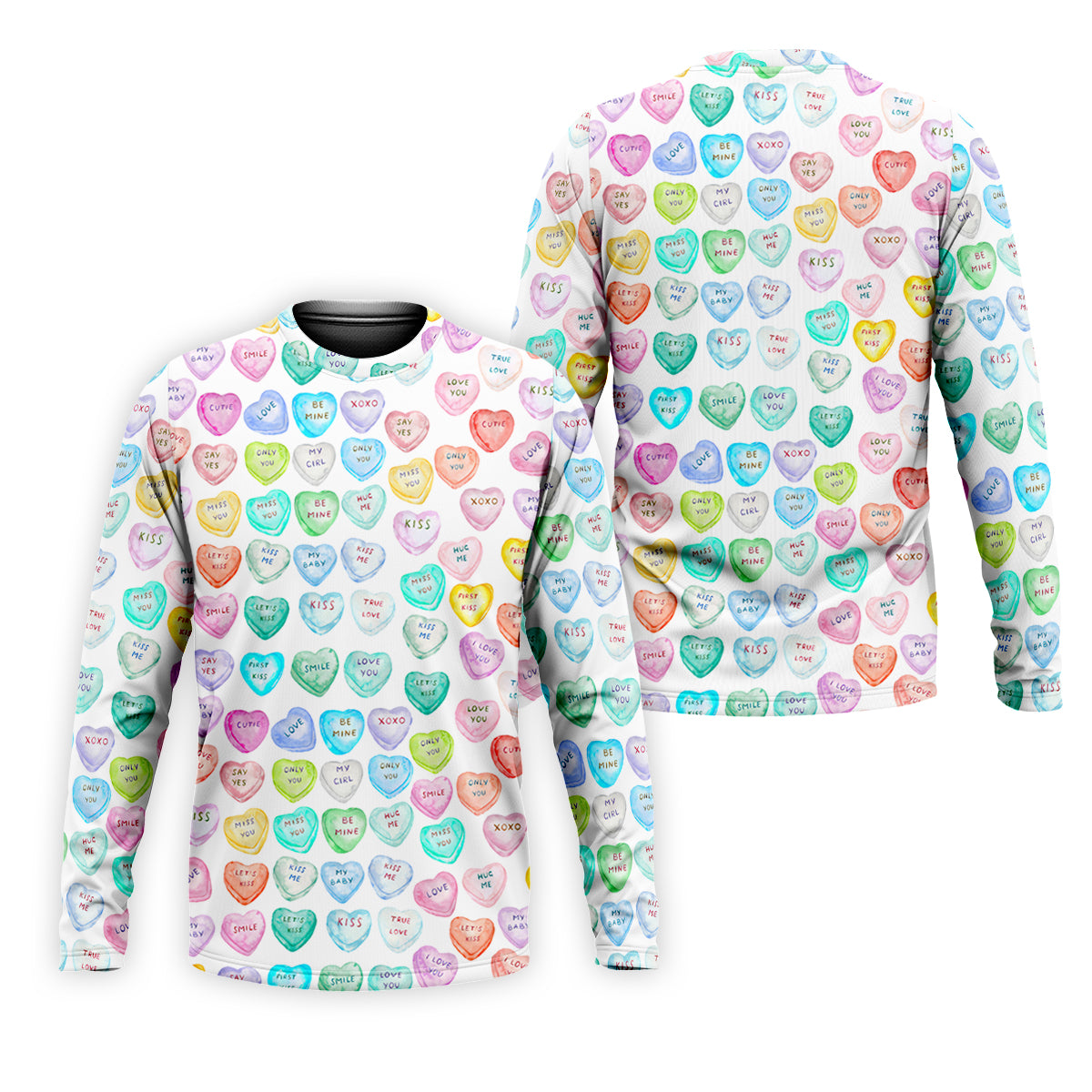 Sweet Words Watercolor Heart Golf Tops For Men, Valentines Golf Gift, Polo ShirtFor Men