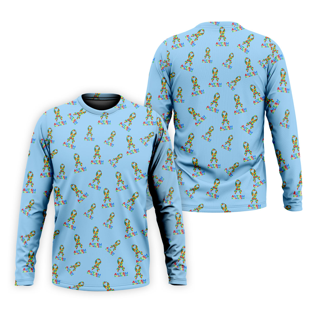 Autism Awareness Colors Autism Ribbon Blue Golf Shirt, Golf Tops For Men, Golf Shirts For Men