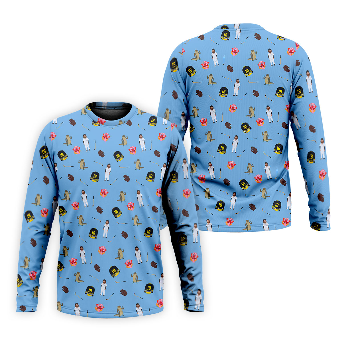Sport Movie Character Funny Aligator Clown Head Blue Golf Shirt, Men's Funny Golf Shirts, Golf Shirts For Men