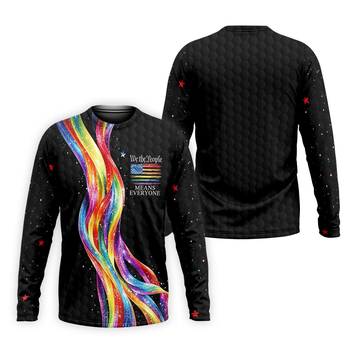 We The People Means Everyone LGBT Rainbow Golf Tops For Men, Pride Month Celebrate Golf Shirts For Men