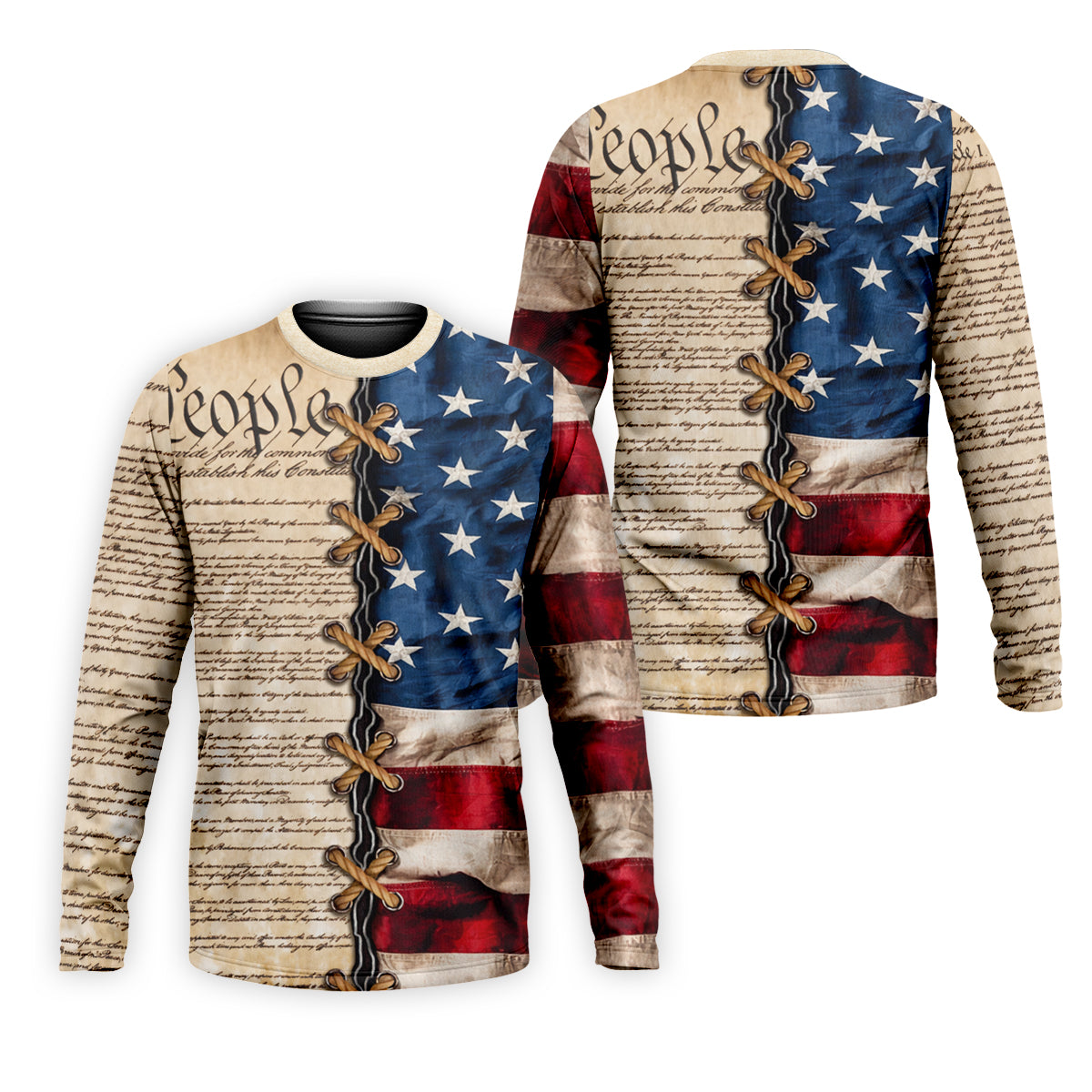 We The People Preamble Patriotic 4th Of July Beige Golf Shirt, 250th Anniversary Golf Shirts For Men