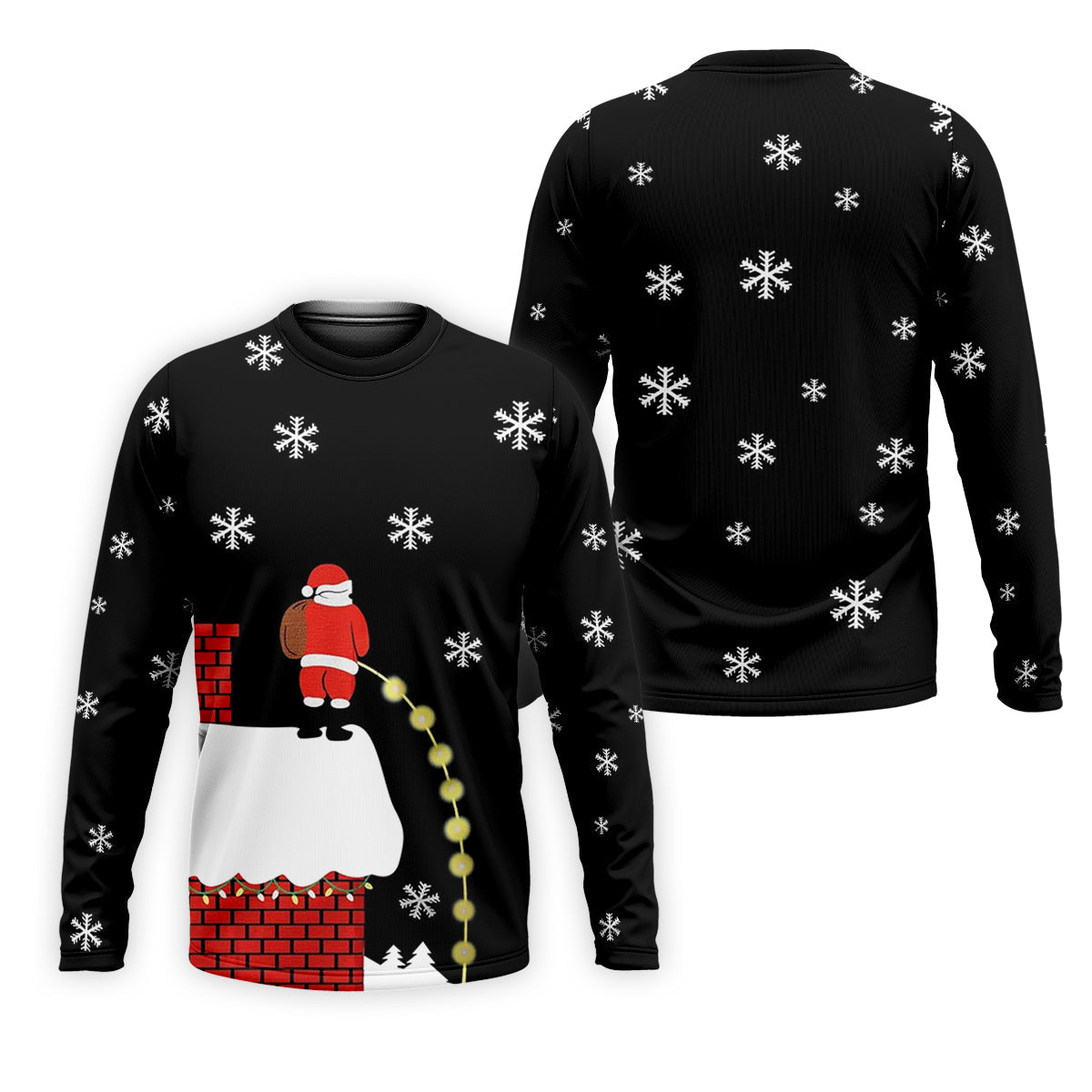 Santa Peeing Funny Christmas Golf Tops For Men, Christmas Golf Shirt, Men's Funny Golf Shirts