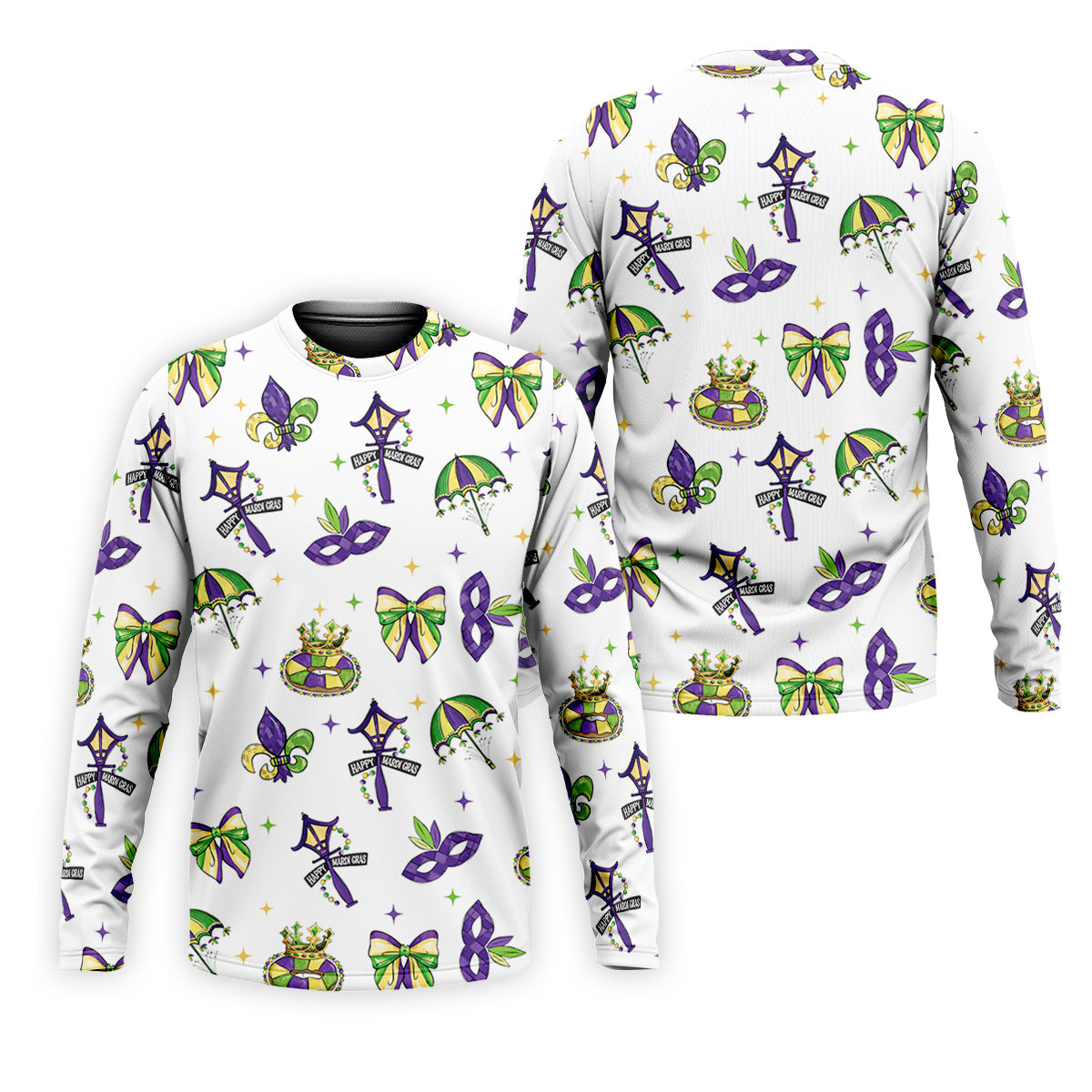Fleur De Lis Carnival Masks Happy Mardi Gras White Golf Shirt, Polo ShirtFor Men, Golf Shirts For Men