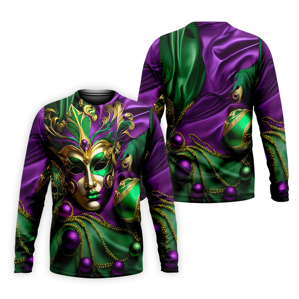 Mardi Gras Face Mask Purple Green Gold Polo ShirtFor Men, Golf Shirts For Men, Polo For Men