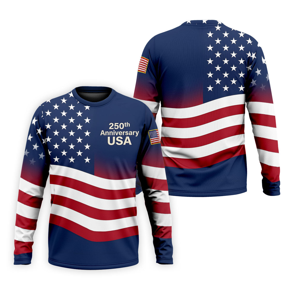 250th Anniversary USA Flag Pattern 4th Of July Golf Shirt, Patriotic Golf Shirt, Golf Shirts For Men