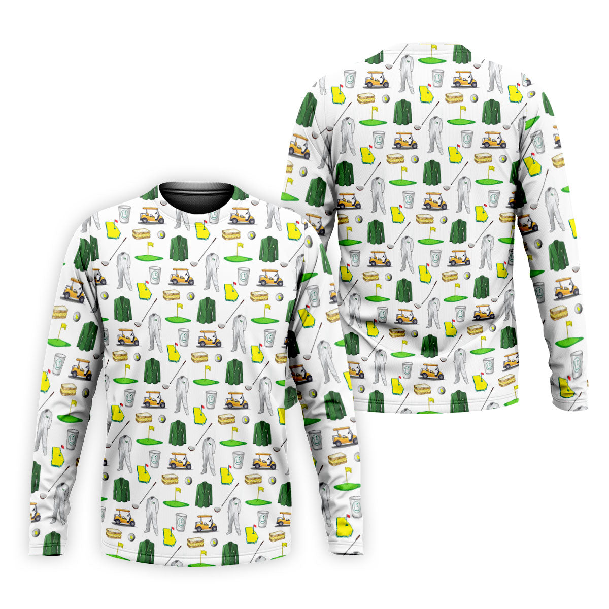 Golf Tournament Augusta Golf Seamless Pattern Performance Golf Shirt, Golf Tops For Men, Golf Shirts For Men