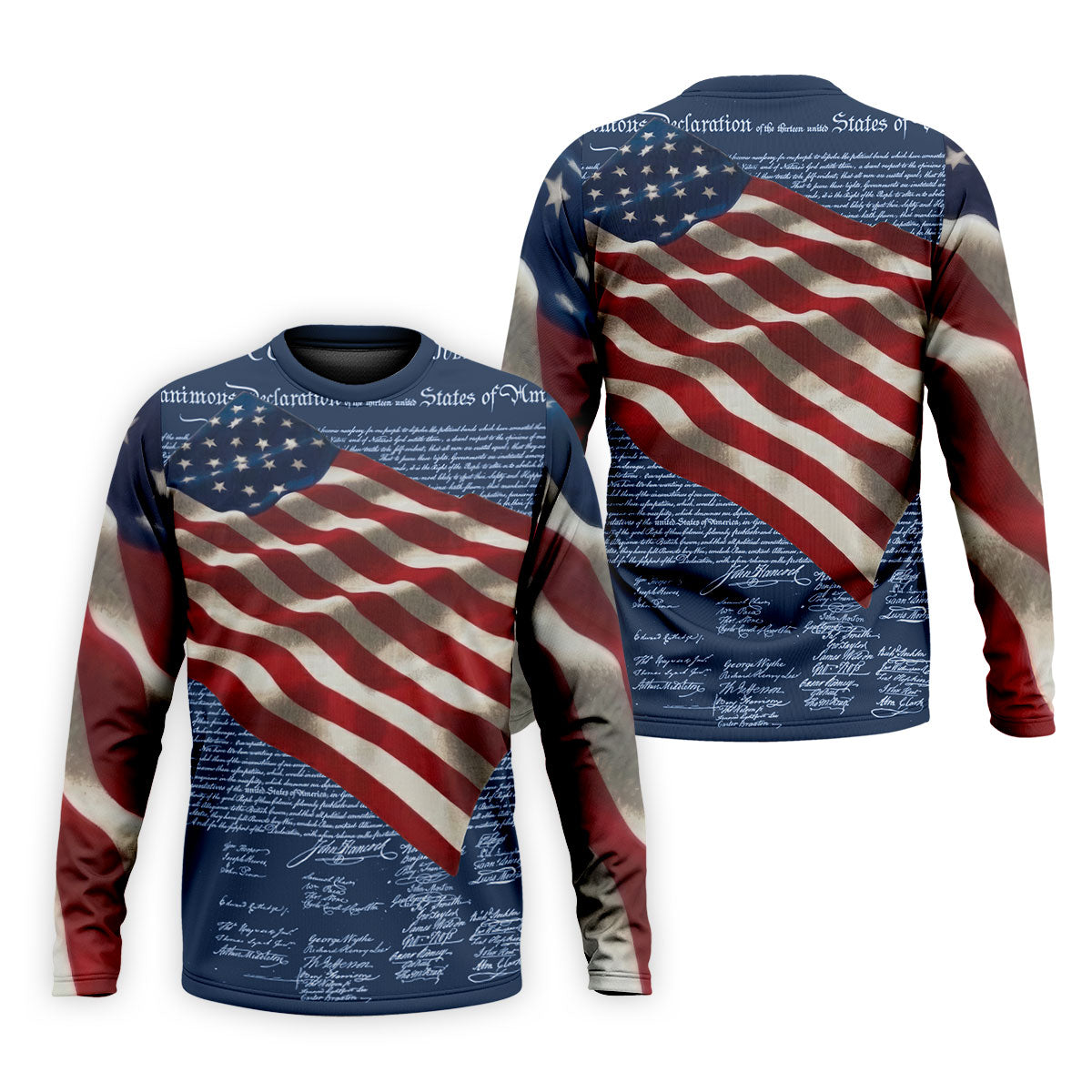 Patriotic American Flag Declaration Of Independence 4th Of July Navy Golf Shirt, 250th Anniversary Polo ShirtFor Men