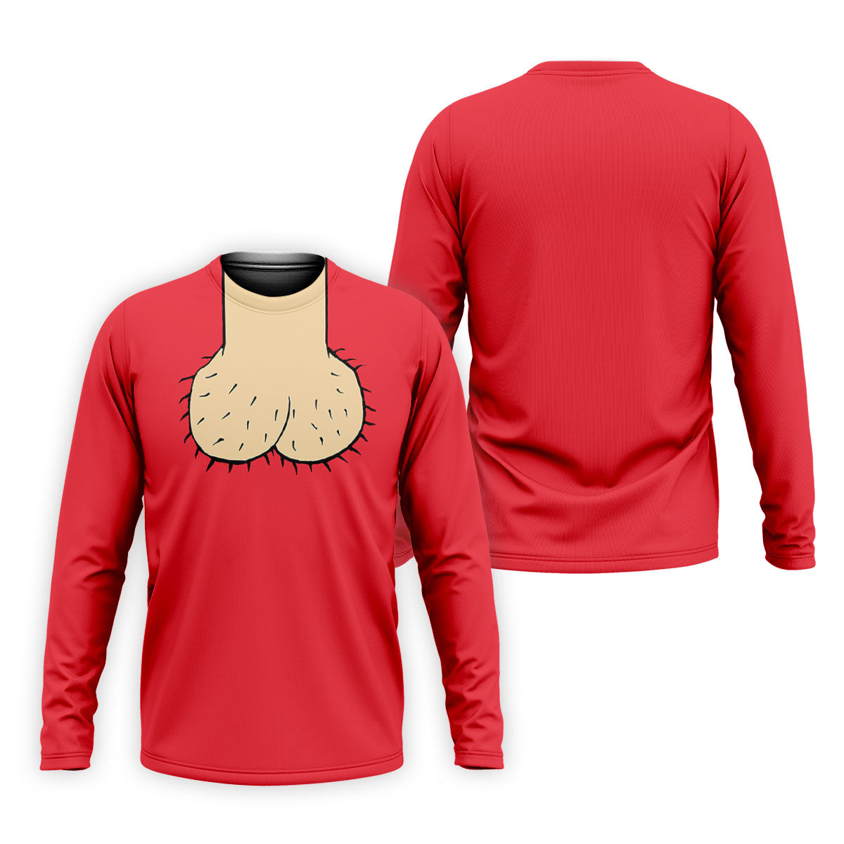 Red Funny Dickhead Faux Chest Golf Shirt, Golf Polo Shirts For Men, Mens Golf Apparel
