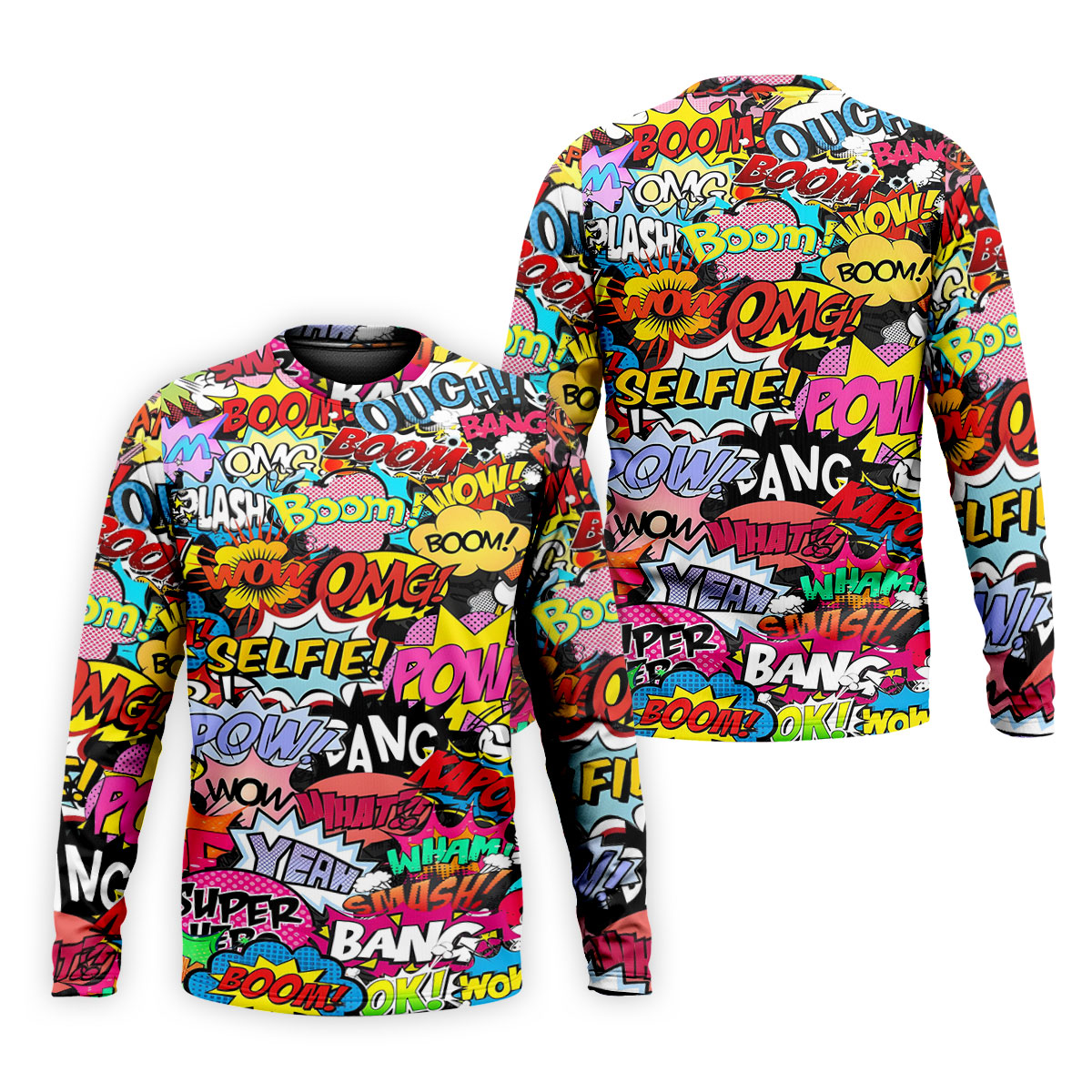 Comic Pop Art Golf Shirt, Retro Speech Bubble Pattern, Polo Shirts For Men