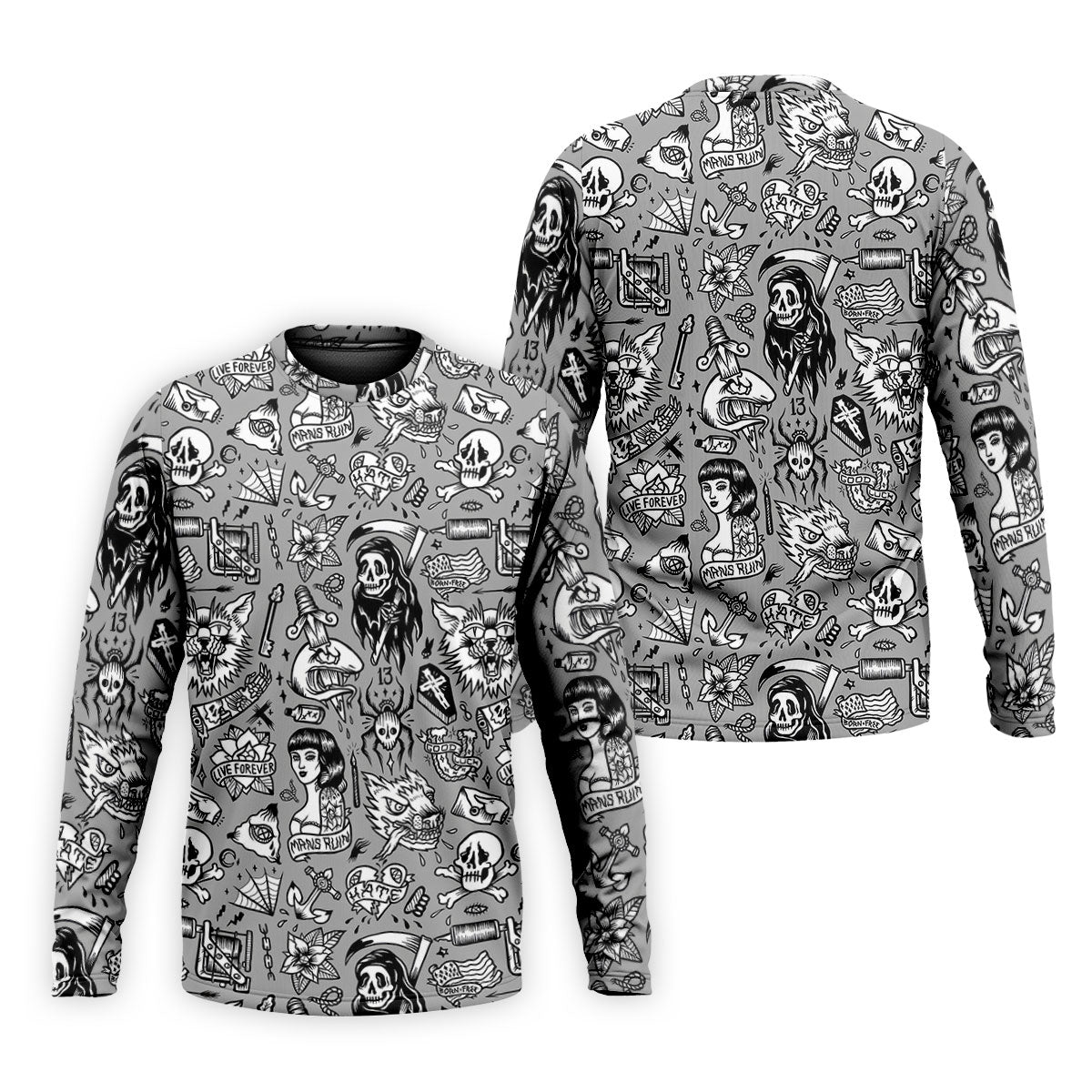 Mans Ruin Horror Theme Hawaiian Golf Shirt, Halloween Vibe Men's Golf Shirt, Polo ShirtFor Men