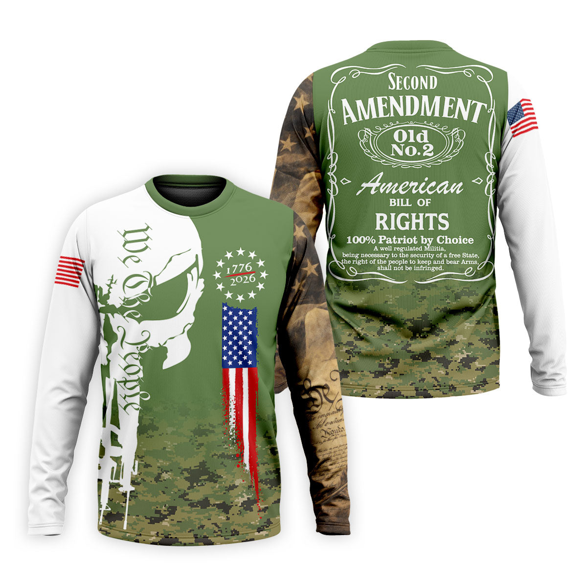 American Bill Of Rights Father's Day Camo Golf Shirt, 250 Years 4th Of July Polo Shirt Men
