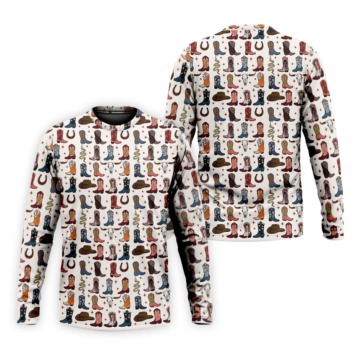Western Cowboy Boots Horseshoes Pattern Retro Golf Shirt, Polo Shirt Men, Golf Shirts For Men
