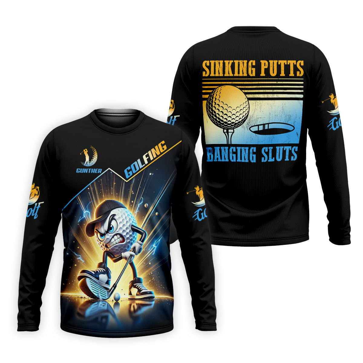 Sinking Putts Banging Sluts Fun Golf Shirt, Golf Tops For Men, Golf Shirts For Men, Golf Gift For Men