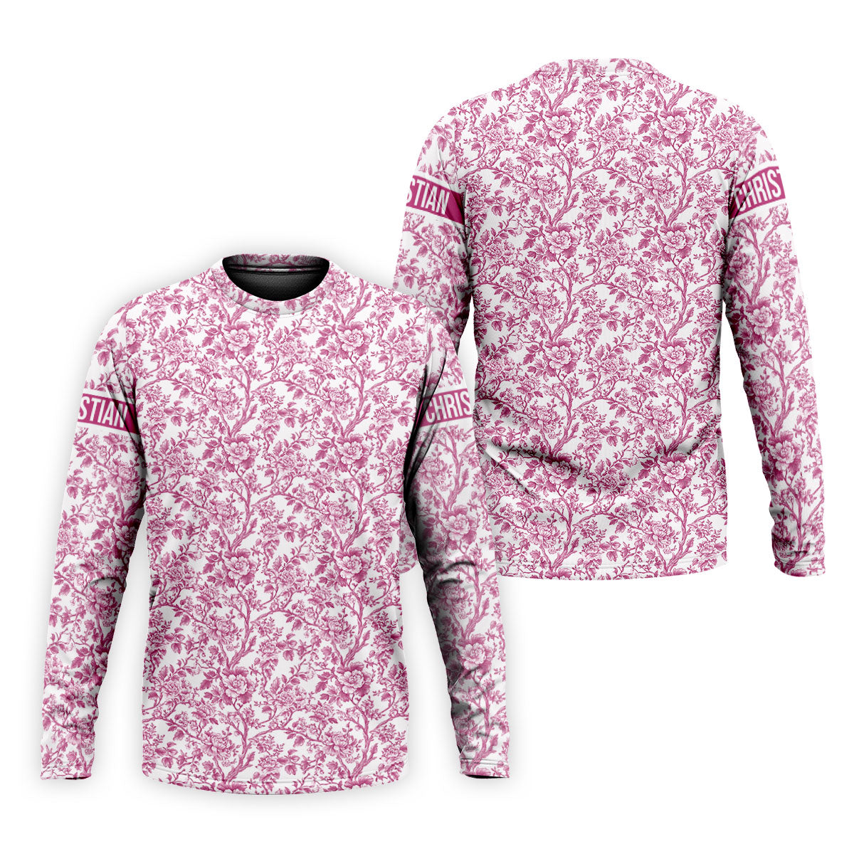 Toile De Jouy Pink Golf Shirt, Golf Tops For Men, Polo ShirtFor Men, Golf Gift For Men, Golf Shirts For Men