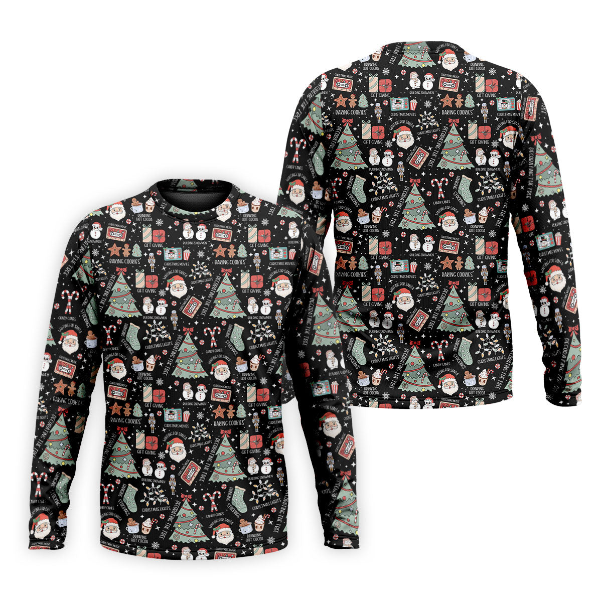 Cute Santa Claus Gift Black Men's Golf Polo Shirtistmas Golf Shirt, Polo Shirtor Men