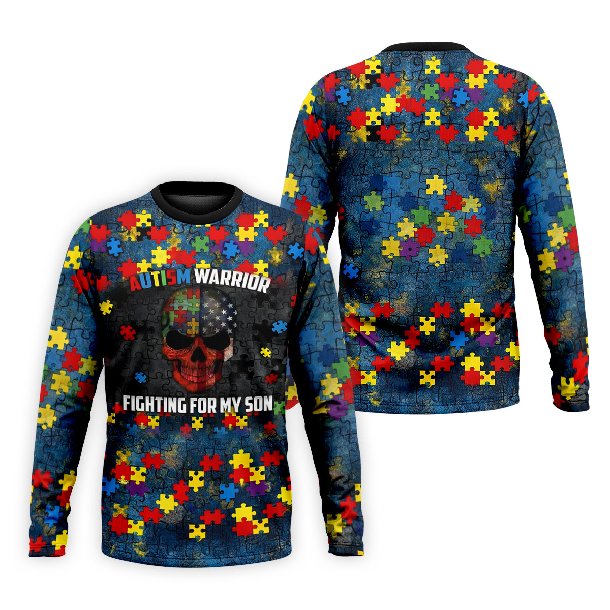 Autism Warrior Fighting For My Son Colorful Puzzles Golf Tops For Men, Father's Day Golf Gift