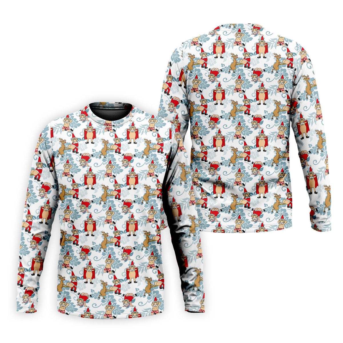 Funny Santa Reindeer Christmas Hawaiian Polo Shirt, Mens Golf Polo, Golf Shirts For Men