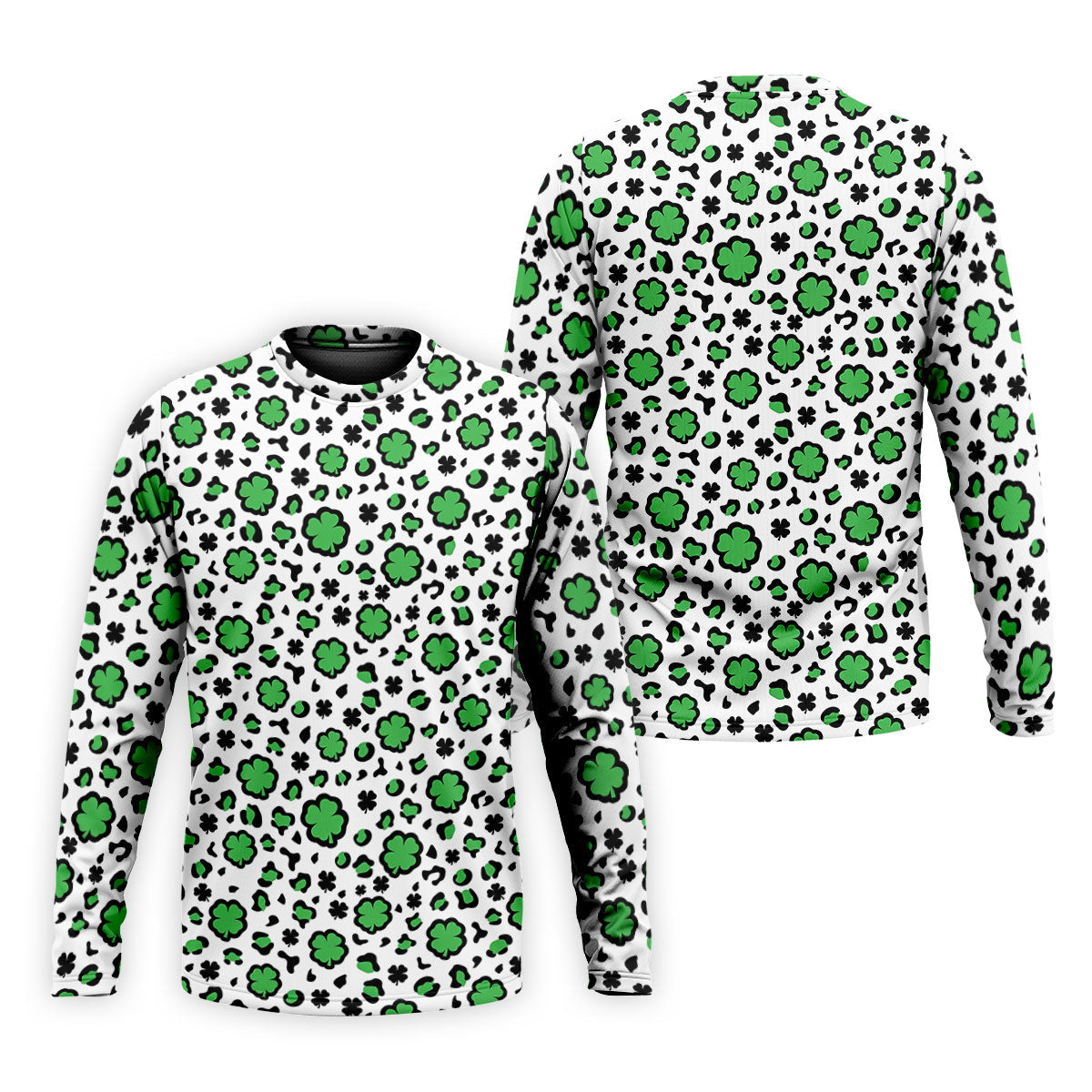 Lucky Four Leaf Clover Leopard Pattern St Patrick's Day Golf Shirt, Polo ShirtFor Men, Golf Shirts For Men