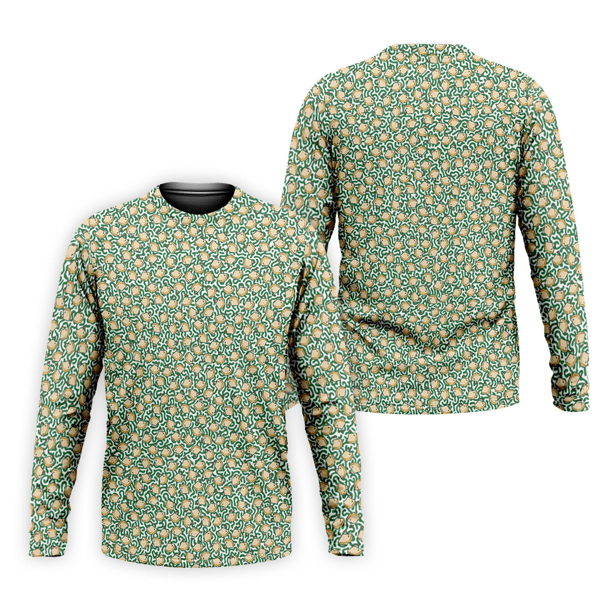 Sandwich Golf Course Seamless Pattern Performance Golf Shirt, Golf Tops For Men, Golf Shirts For Men