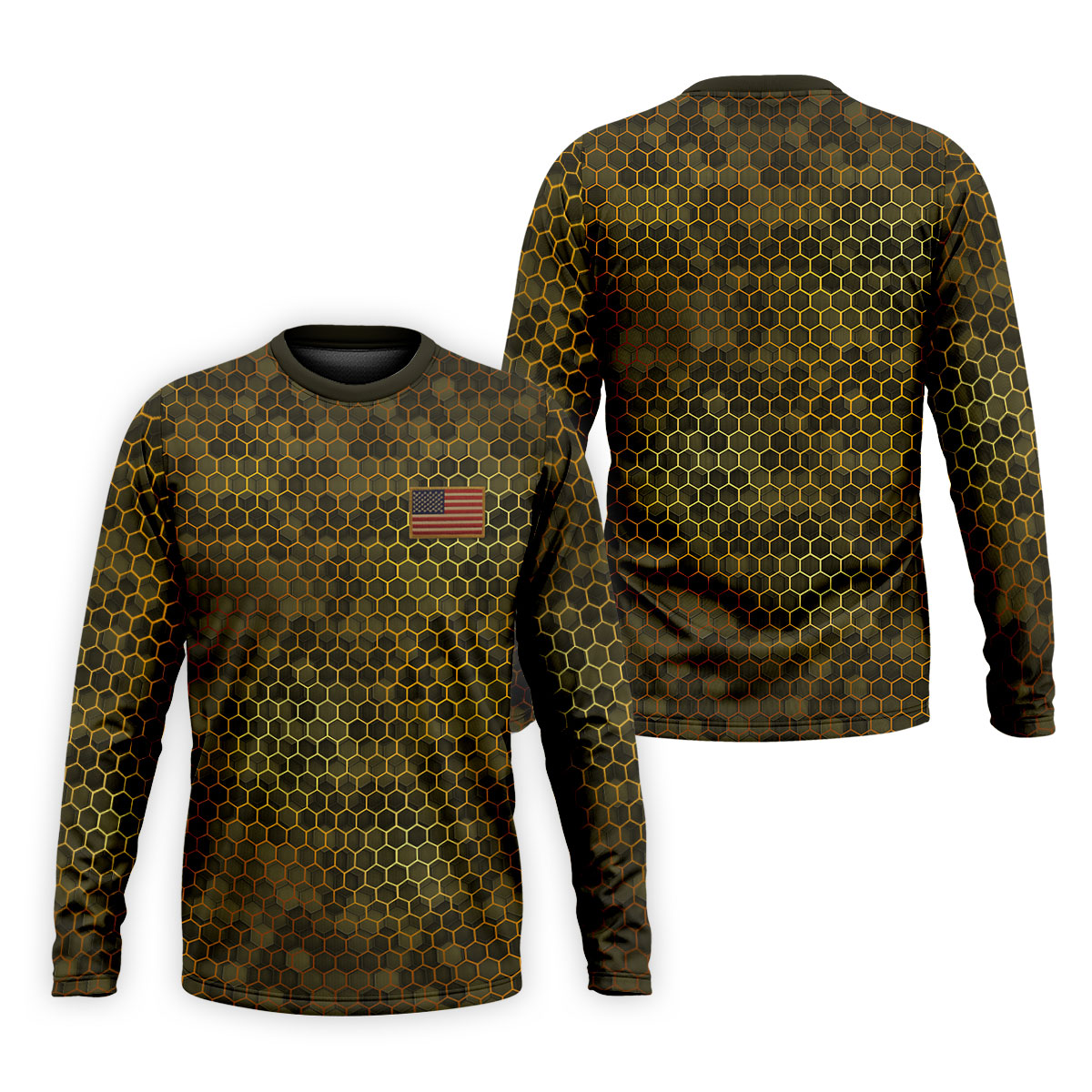 Hexagonal Camo Patriotic 4th Of July Golf Shirt, 250 Years Polo Shirtor Men