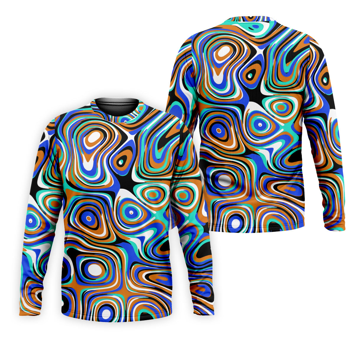Blue And Orange Fluid Art Cool Golf Shirt, Golf Tops For Men, Golf Shirts For Men, Golf Gift For Men