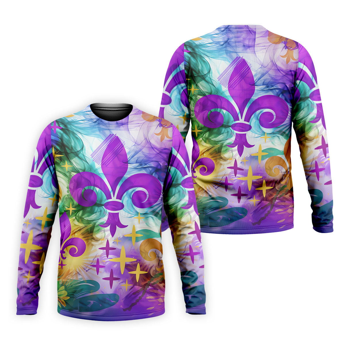 Mardi Gras Festival Fleur De Lis Symbol Purple Green Gold Polo ShirtFor Men, Golf Shirts For Men