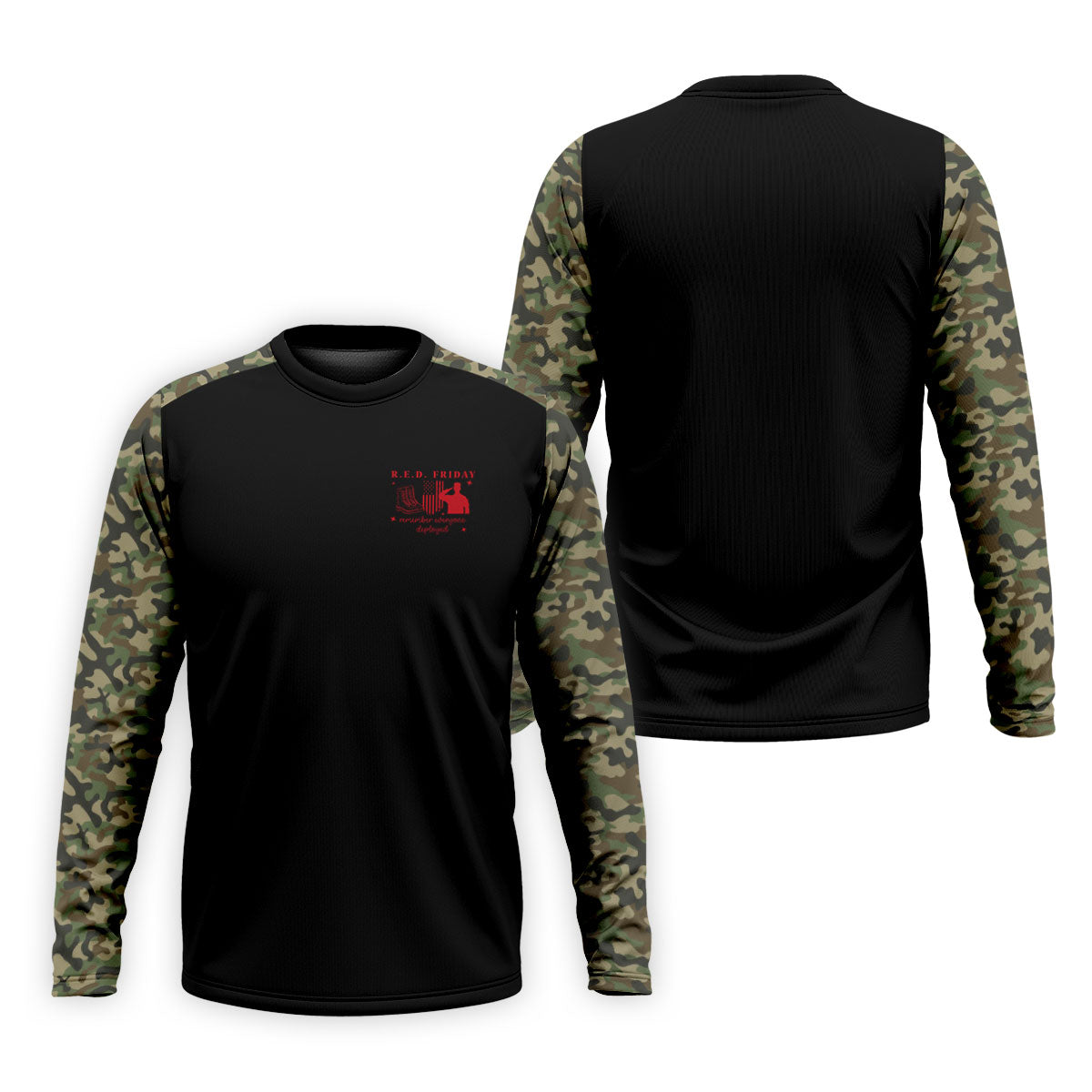 RED Friday Camo Black Patriotic 4th Of July Golf Shirt, 250th Anniversary Golf Shirts For Men