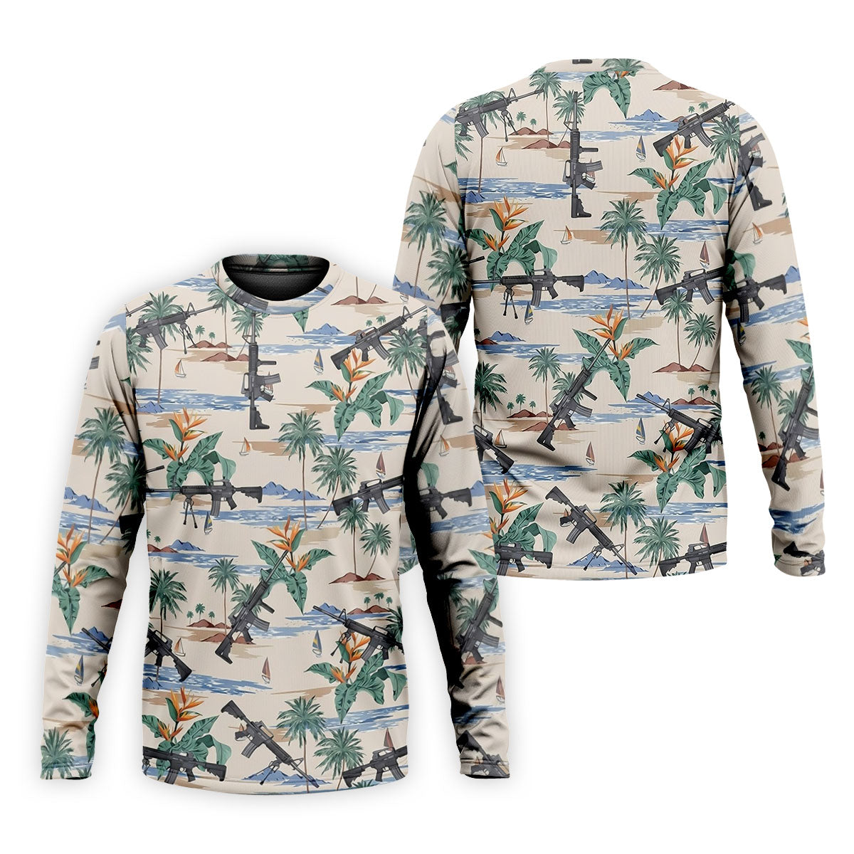 Hawaiian Palm Tree With Army Theme Golf Shirts For Men, Polo ShirtFor Men, Golfing Apparel