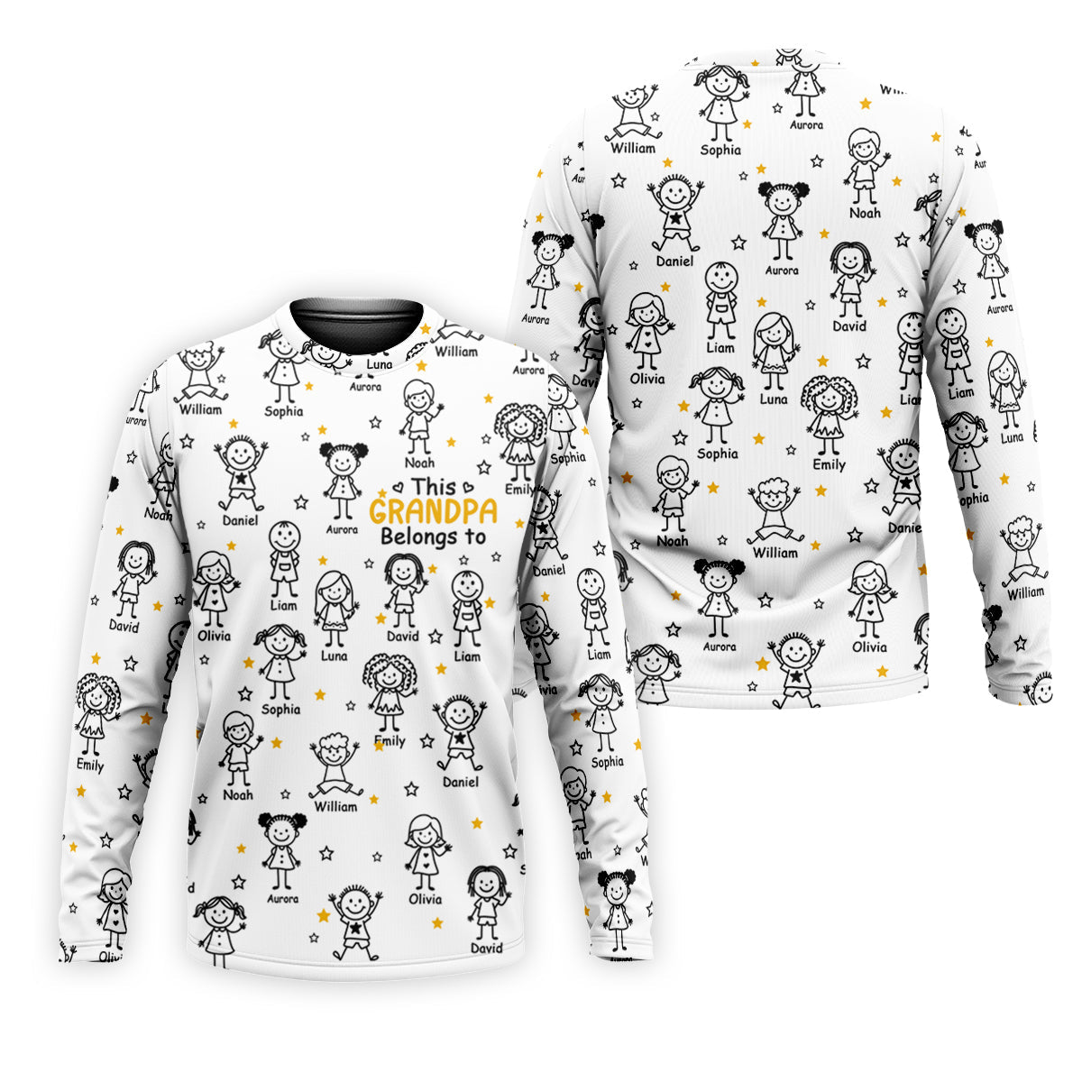 This Grandpa Dad Belongs To Kids Pet White Golf Shirt, Polo ShirtFor Men, Golf Gift For Men