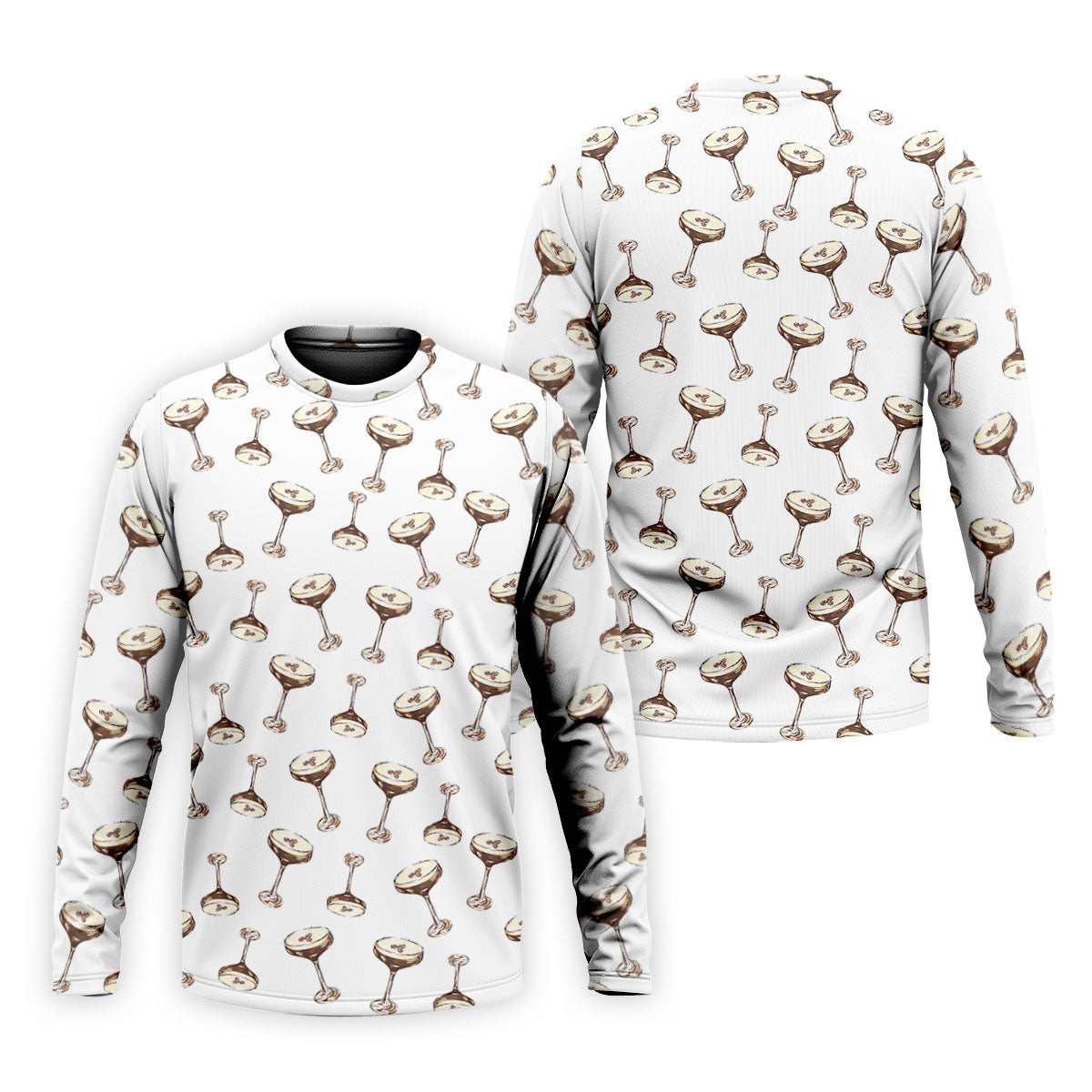 Expresso Martini Doodle Seamless Pattern Hawaiian Golf Shirt, Polo Shirt Men