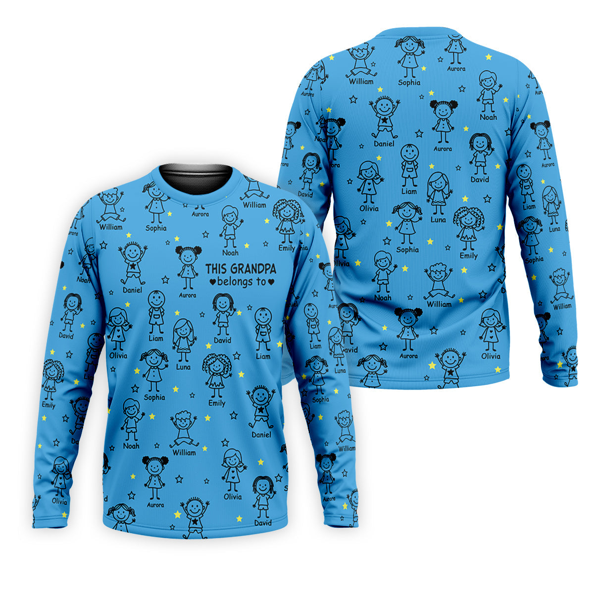 This Grandpa Dad Belongs To Kids Pet Blue Golf Shirt, Polo ShirtFor Men, Golf Gift For Men