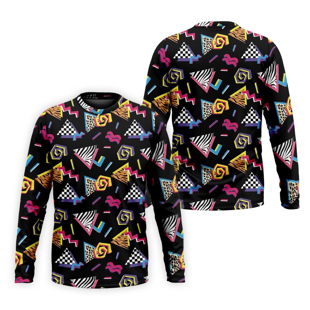 Abstract Geometric Leopard Zebra Animal Stripes 80s 90s Style Golf Tops For Men, Golf Shirts For Men