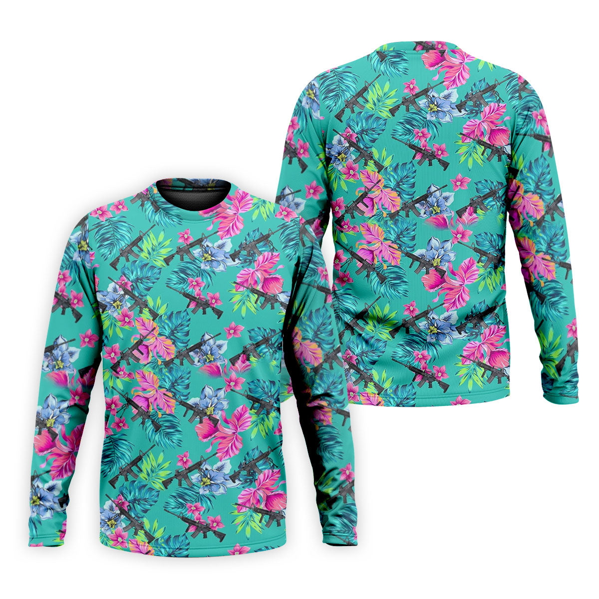 Hawaiian Floral With Army Theme Golf Shirts For Men, Polo ShirtFor Men, Golfing Apparel