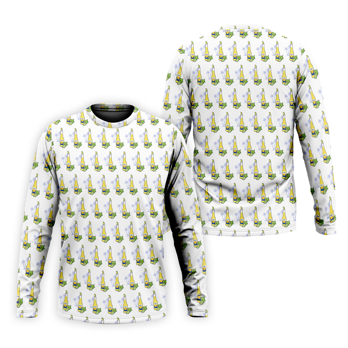 Beer And Lime Palm Tree Pattern Tropical Golf Shirt, Golf Shirts For Men, Polo ShirtFor Men