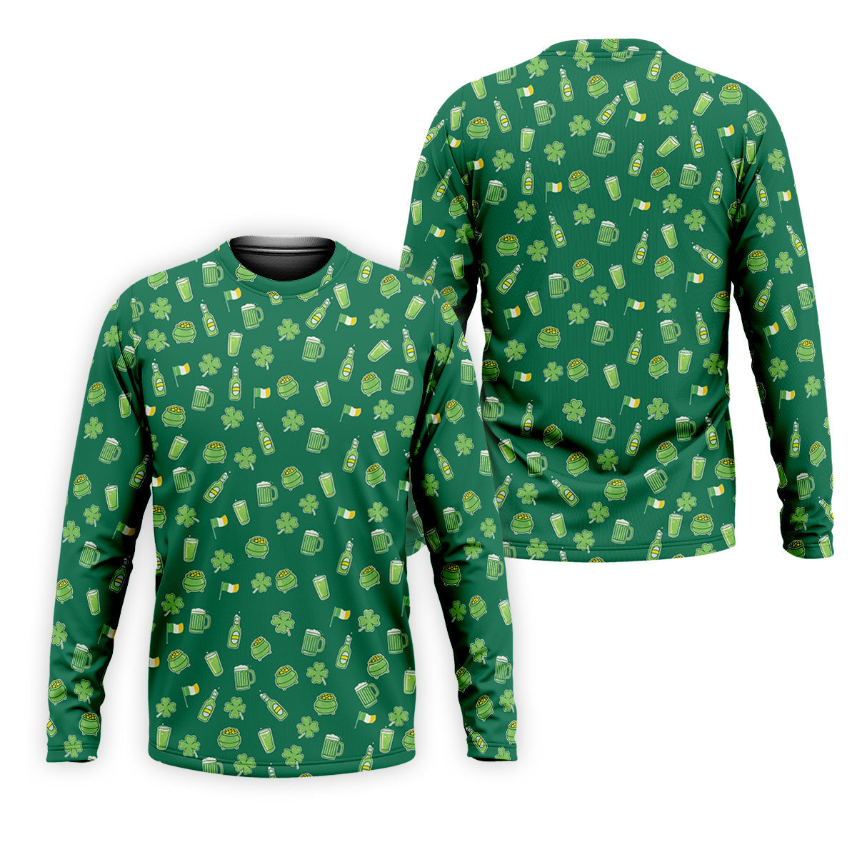 St Patrick's Day Beer Four Leaf Clovers Gold Pots Green Golf Shirt, Polo ShirtFor Men, Golf Shirts For Men