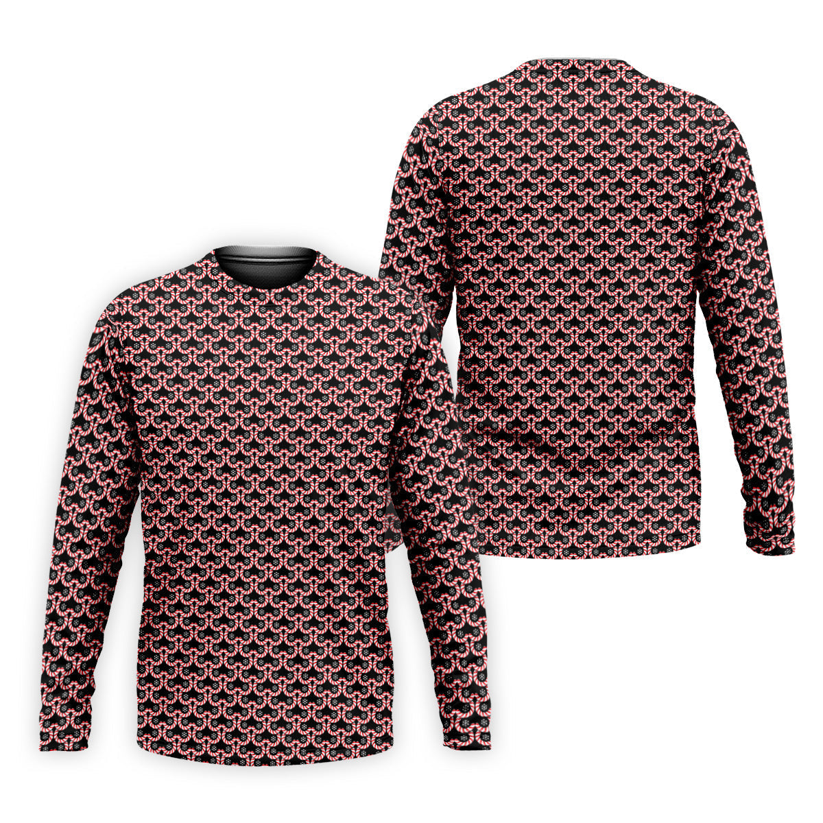 Christmas Snowflake Candy Cane Golf Shirt, Fun Golf Shirts For Men, Golfing Apparel, Golf Shirts For Men