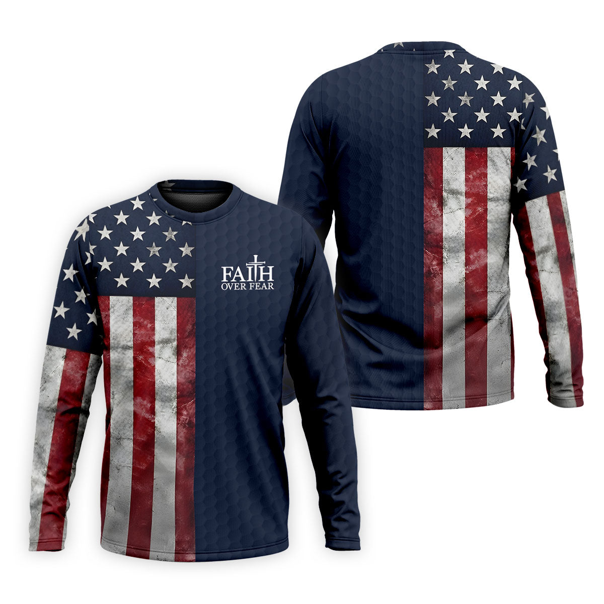 Faith Over Fear Patriotic Golf Shirt, 4th Of July Golf Shirt, 250 Celebration Golf Shirts For Men