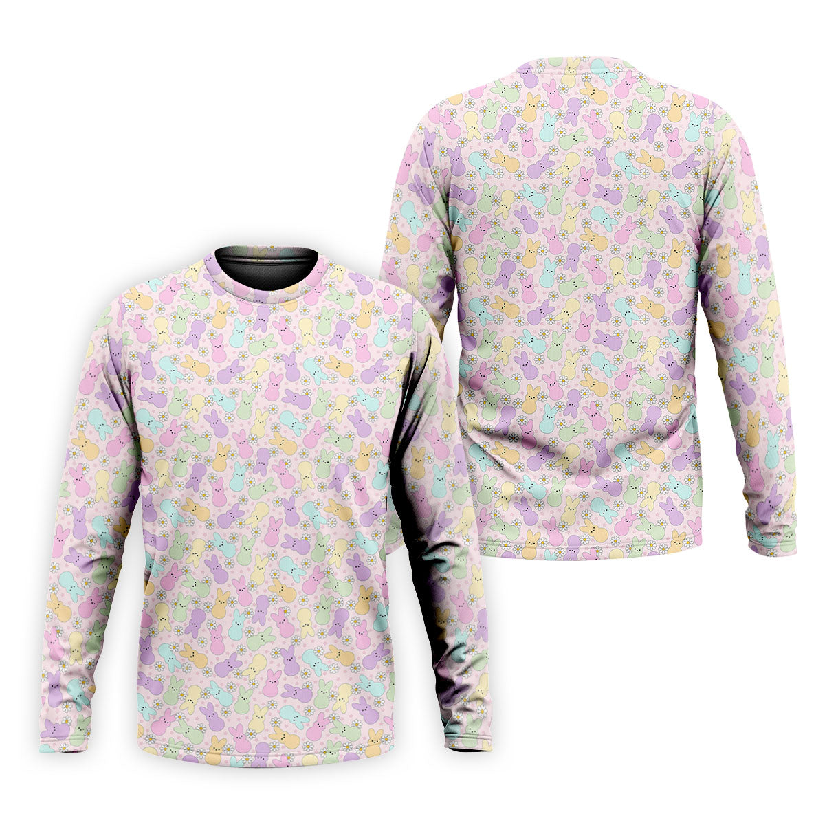 Easter Bunny Seamless Pattern Golf Shirts For Men, Men's Funny Golf Shirts, Cute Golf Outfit, Polo ShirtFor Men
