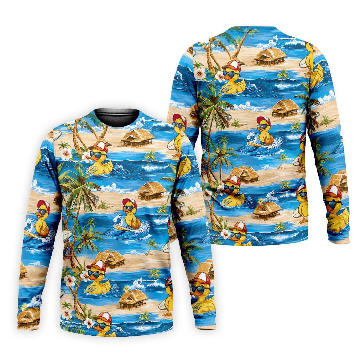 Funny Duck Hawaiian Golf Shirt, Summer Ocean Men's Golf Shirt, Polo Shirts For Men