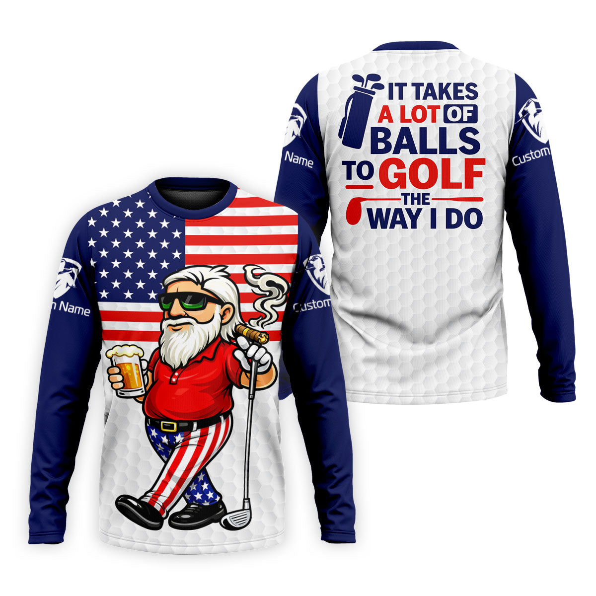 It Takes A Lot Of Ball To Golf The Way I Do Patriotic Man 4th Of July Golf Shirt, 250 Years Polo Shirt Men