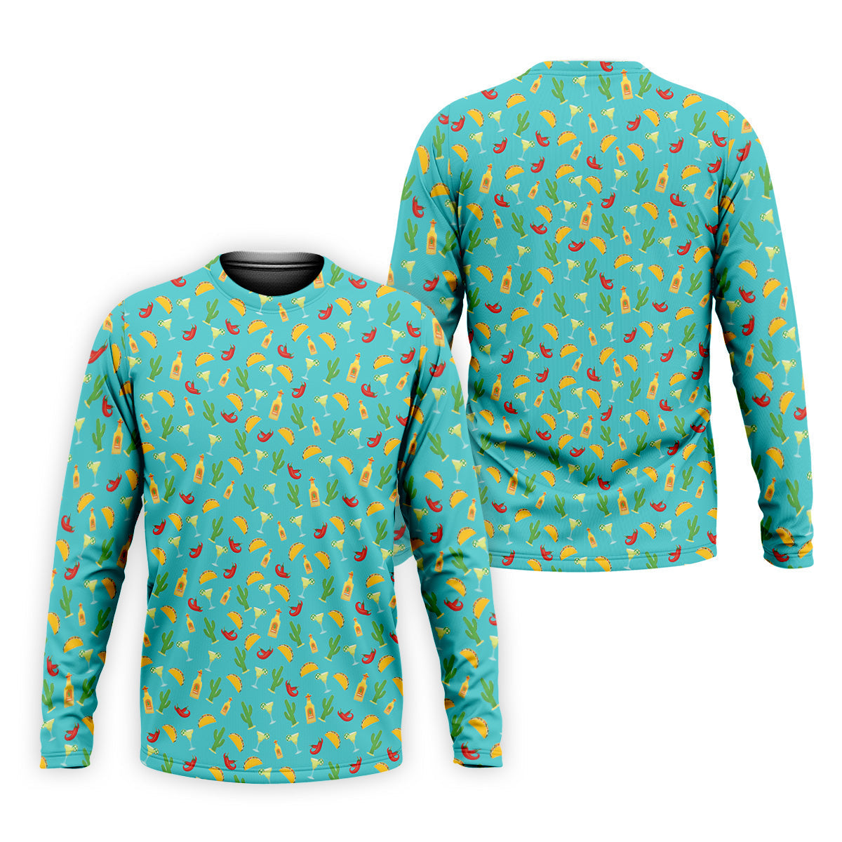 Tropical Vibe Hawaiian Pattern Turquoise Golf Shirt, Golf Tops For Men, Golf Gift For Men