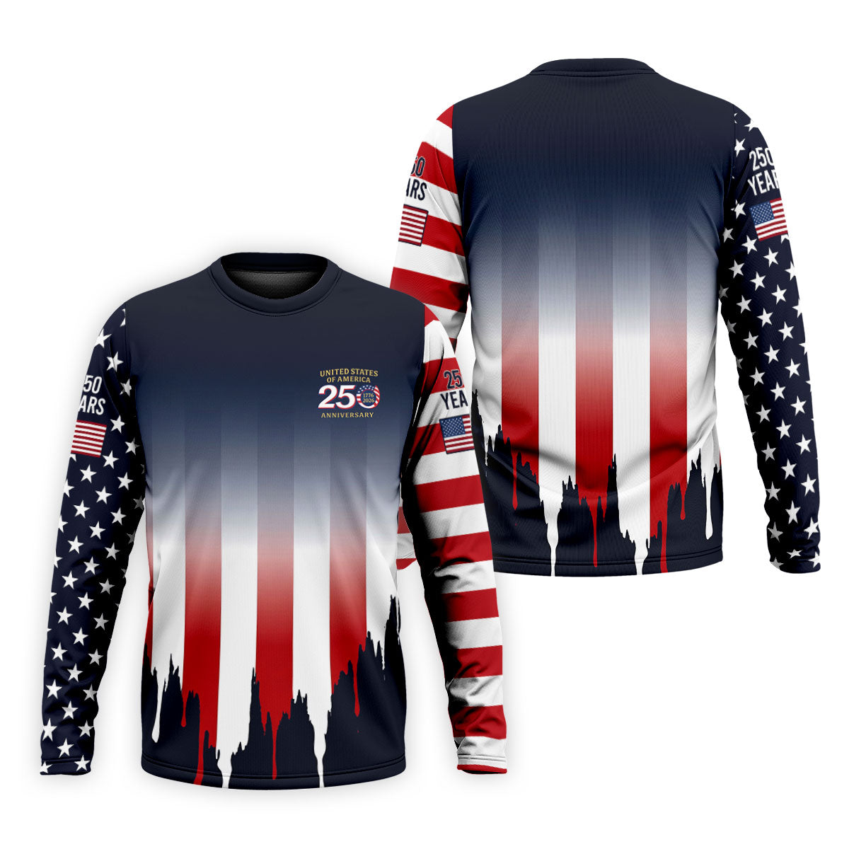 USA 250 Anniversary American Flag Golf Shirt, Patriotic 4th Of July Golf Shirts For Men