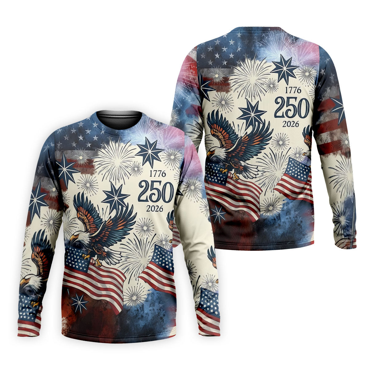 United States 250th Anniversary Patriotic Eagle Vintage Golf Shirt, 4th Of July Golf Shirts For Men