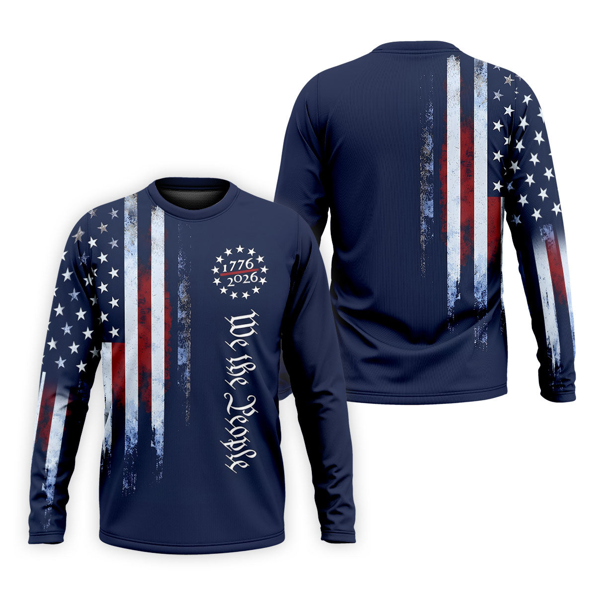 We The People 250 Years Navy Vintage Golf Shirt, Patriotic 4th Of July Golf Shirts For Men