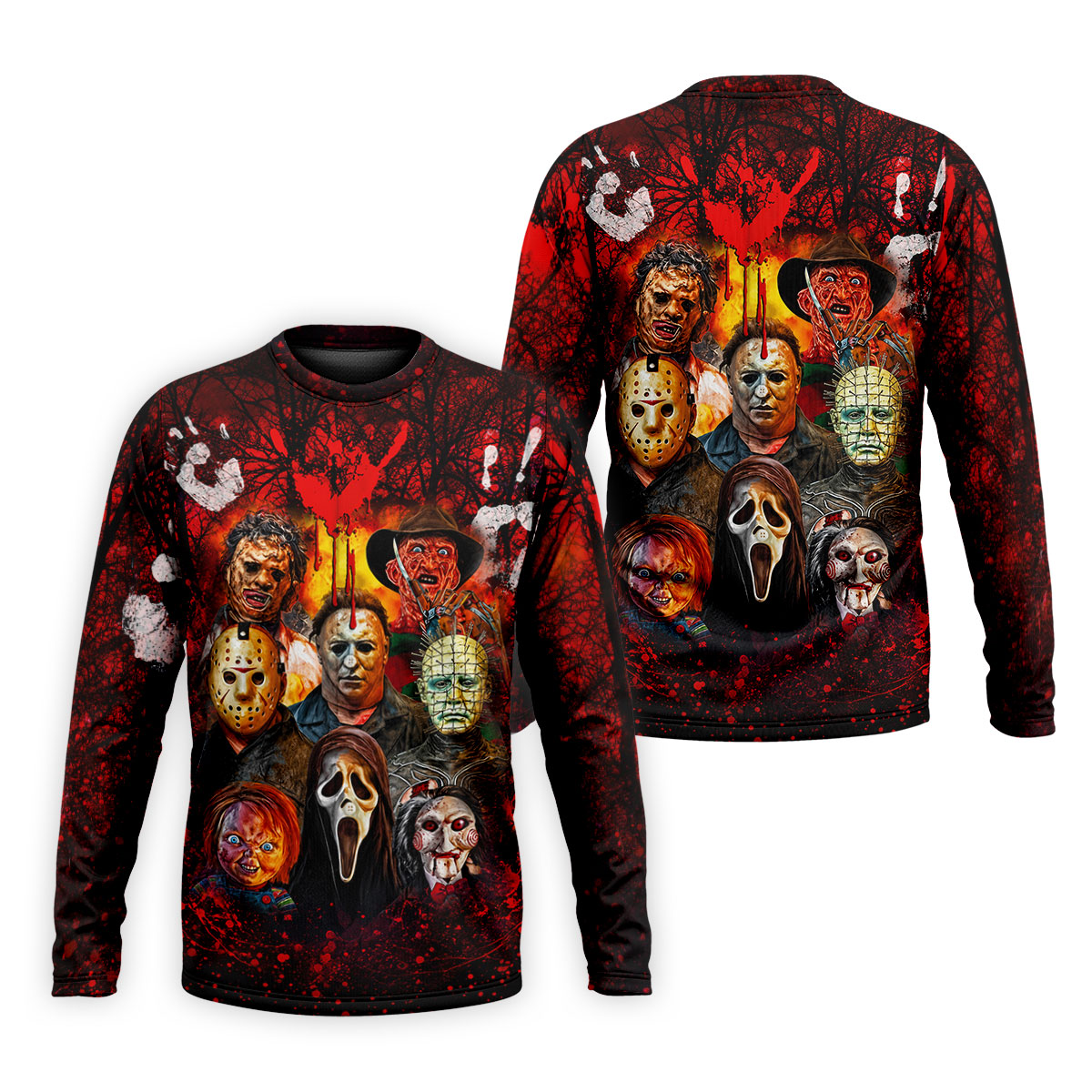 Halloween Horror Character Hawaiian Golf Shirt, Men's Golf Shirt, Golf Shirts For Men