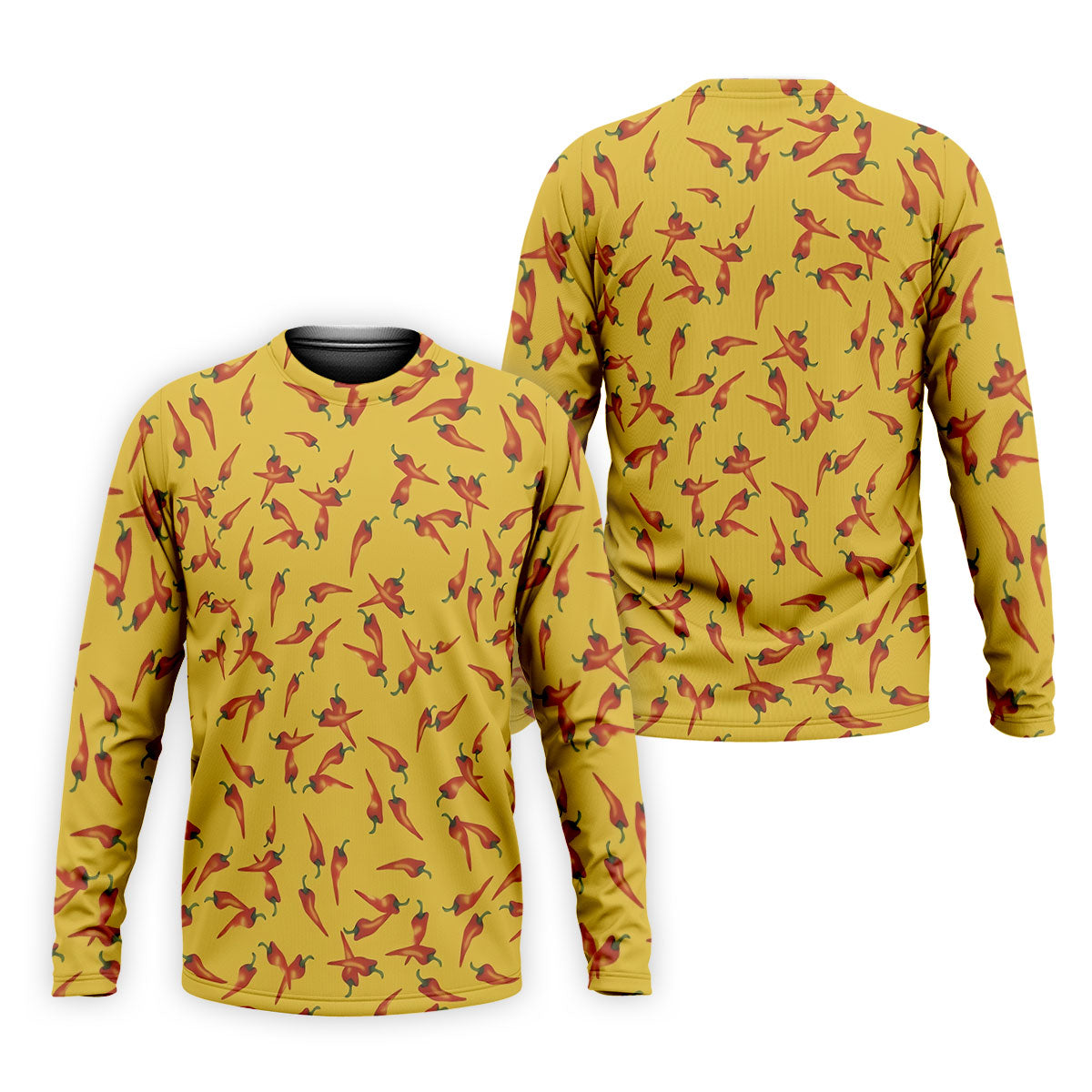 Red Chilli Yellow Hawaiian Golf Shirt, Summer Vibe Golf Shirts For Men, Polo Shirtor Men