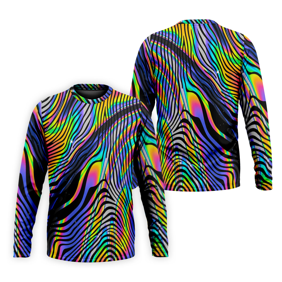 Rainbow Neon LGBT Support Zebra Pattern Golf Tops For Men, Pride Month Golf Shirts For Men