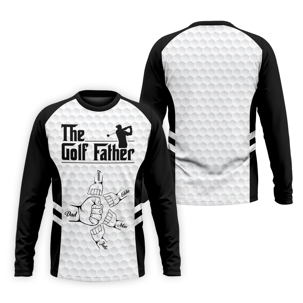 The Golf Father Golf Ball Pattern Golf Tops For Men, Golf Shirt For Dad, Father's Day Golf Gift